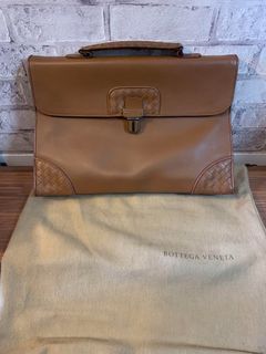 Bottega Veneta business bag briefcase dark Brown leather