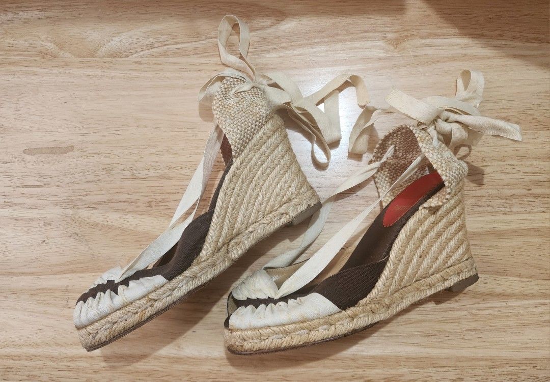 Christian Louboutin Wedges (Category: Wedges) located in Manila. Submitted by findsbycinds (Listing ID 1291141252, Image 3). Description: Fits a size 7 to 8. Used with care. Flaws: discoloration in the strings. No inclusions. Price is negotiable. Free shipping within Metro Manila..