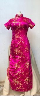 Chinese Traditional Pink Silk Dress