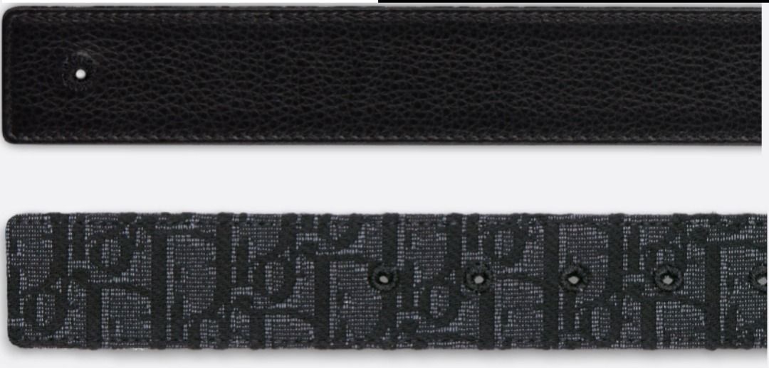 Reversible Belt Strap Beige and Black Dior Oblique Jacquard and