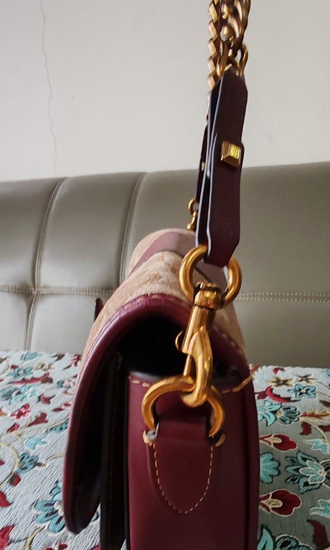 Coach Saddle 20 in Signature Jacquard crossbody bag cantik Women s Fashion Bags Wallets Cross body Bags on Carousell