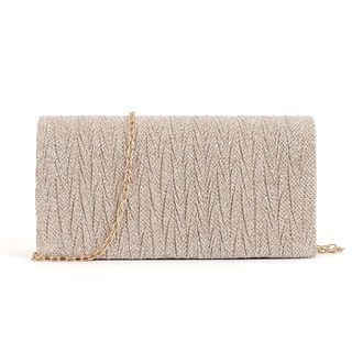 Elegant Luxurious Party Clutch Bag | Champagne Gold