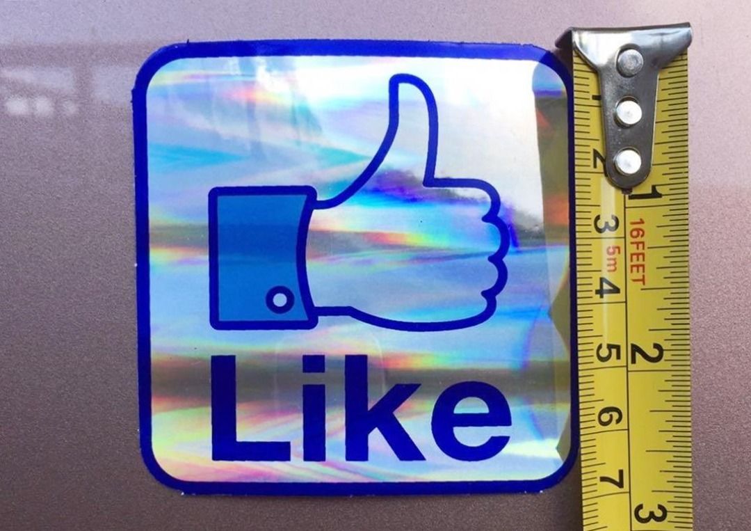 ☑️Facebook LIKE Holographic Shiny Metallic Sticker, Hobbies & Toys ...