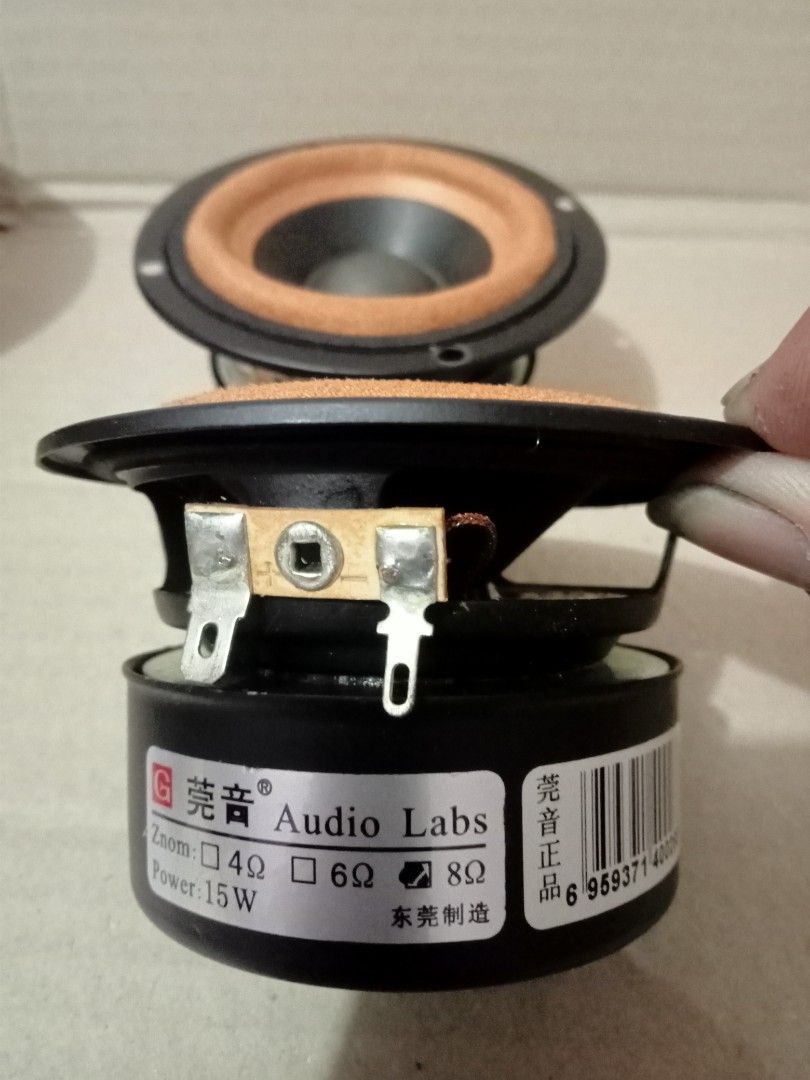 Fullrange speaker (Category: Soundbars, Speakers & Amplifiers) located in Singapore. Submitted by alantan1985 (Listing ID 1294059570, Image 3). Description: audio labs 筦音 3" and 4" fullrange . condition is ok, can testing ,2pair $60,..