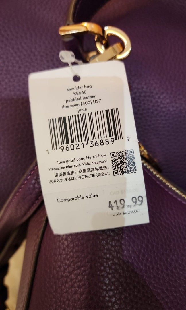 HARGA NET NO NEGO❗kate spade janie ripe plum shoulder bag pebble leather, 
