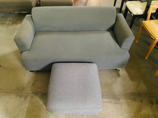 JAPAN SURPLUS FURNITURE 2SEATERS GRAY SOFA WITH OTTOMAN BULKY FOAM   SIZE 46-56.5L x 28.5W x 14H in inches 13"SANDALAN HEIGHT 26"SEAT HEIGHT  23"ARM REST   (Ottoman) 22L x 22W x 13H in inches  (AS-IS ITEM) IN GOOD CONDITION