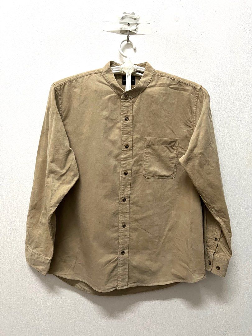L to XL size lightweight corduroy longsleeve shirt/ loose baggy style  cotton-corduroy in khakis, Women's Fashion, Muslimah Fashion, Tops on  Carousell