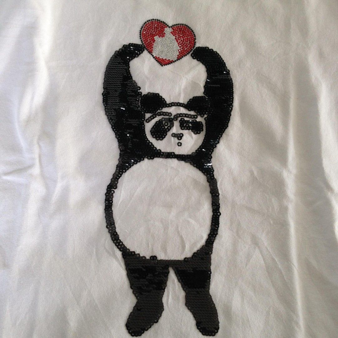 Lanvin Panda White Tee (Category: Luxury Apparel) located in San Fernando. Submitted by hellokteesph (Listing ID 1293996403, Image 3). Description: Lanvin Paris Medium on tag no flaws, parang di nagamit EUC condition: 10/10 color rate: 10/10 jnt direct (jnt app) gcash payment.