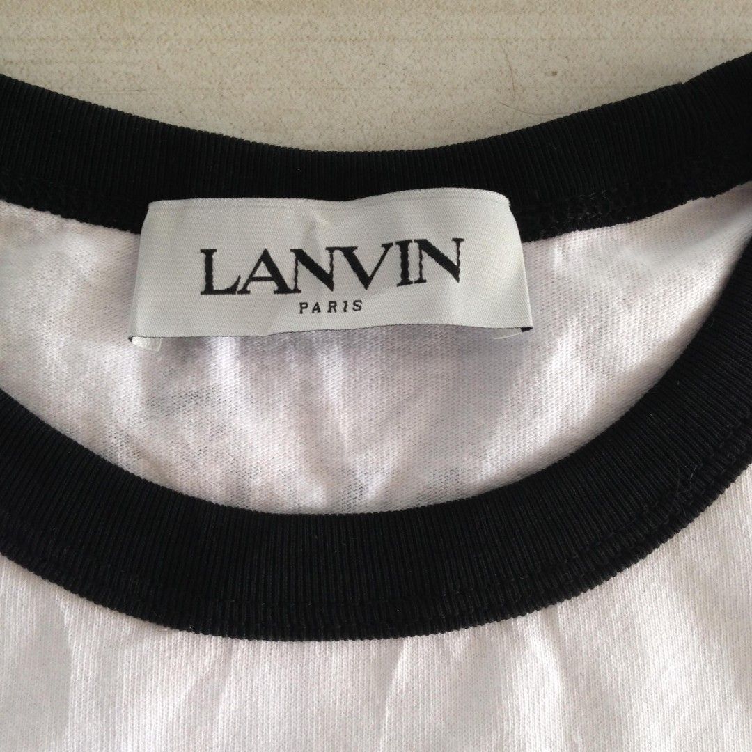Lanvin Panda White Tee (Category: Luxury Apparel) located in San Fernando. Submitted by hellokteesph (Listing ID 1293996403, Image 2). Description: Lanvin Paris Medium on tag no flaws, parang di nagamit EUC condition: 10/10 color rate: 10/10 jnt direct (jnt app) gcash payment.
