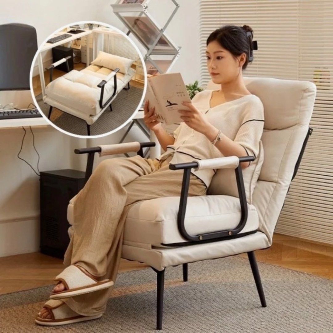 Lazy Sofa Cum Bed 2 in 1 Comfortable Lean Back Chair With Armrest Comfortable