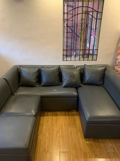 Leather “L” shaped sofa