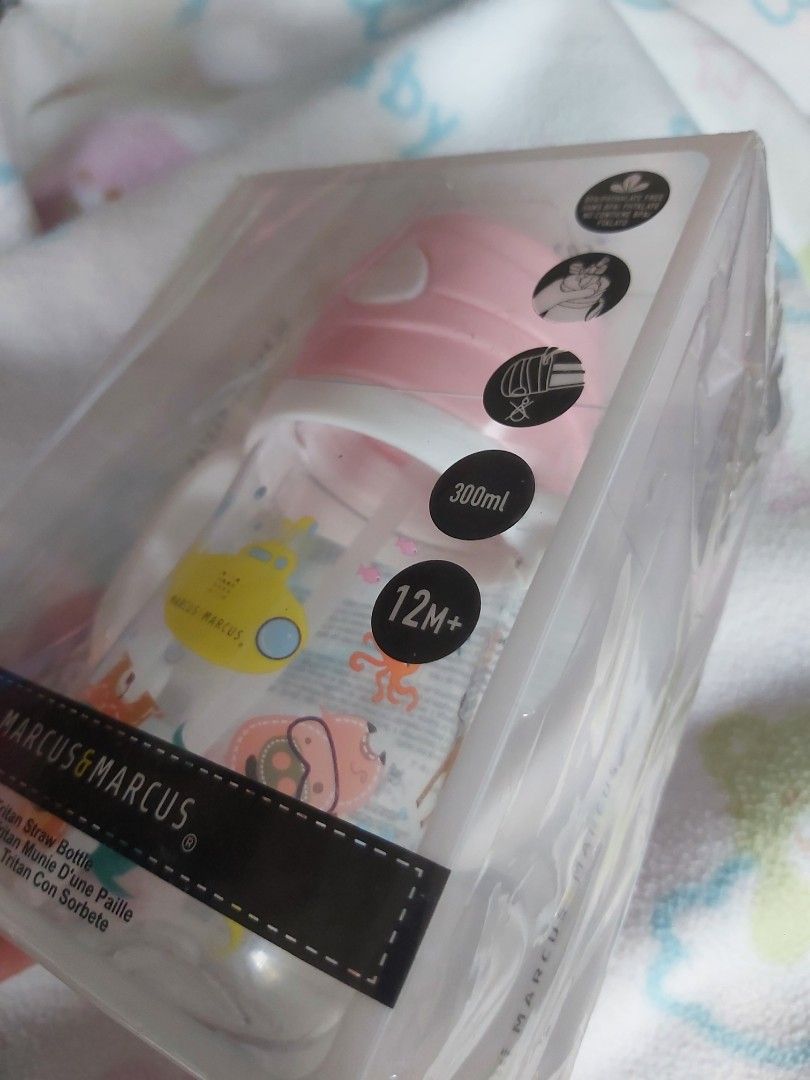 Marcus&Marcus Tritan straw bottle sippy cup 1 year and up (Category: Weaning & Toddler Feeding) located in Quezon City. Submitted by littlefonsy (Listing ID 1293929744, Image 3). Description: Marcus&Marcus straw bottle pink color. Still in the box. Never used..