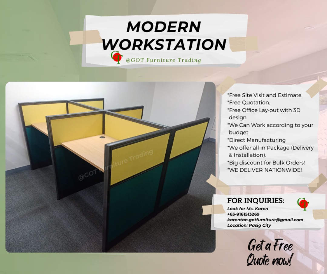 Modular Workstation/ Office Partition, Furniture & Home Living, Office ...