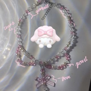 PAUBOS SALE❗️ Coquette Bow / Pink / Barbie / Cute
Hime / Lolita Aesthetic Vibe
Homemade beaded Necklace Accessory!