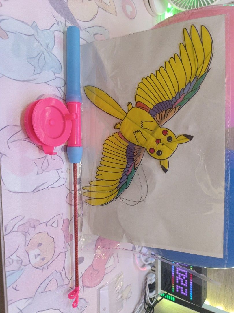 Pikachu fishing rod Kite, Hobbies & Toys, Toys & Games on Carousell