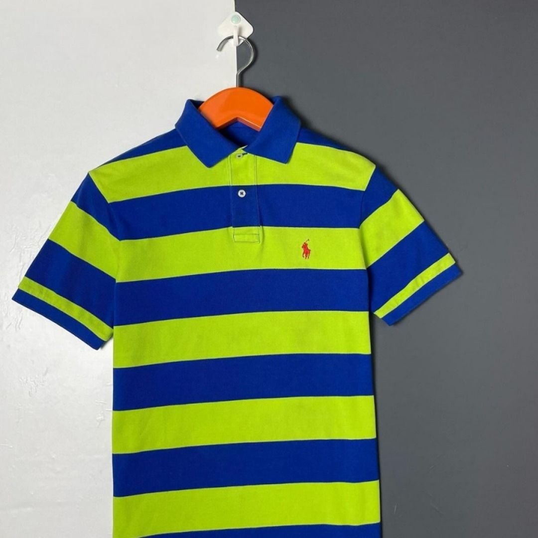 Polo Ralph Lauren Salur Green Blue Stripe PRL Polo Shirt