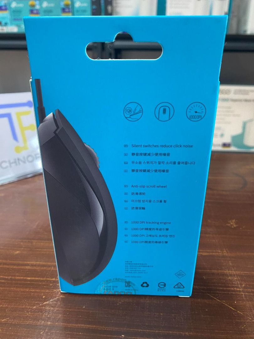 Rapoo N1200 Silent Wired Optical USB Mouse Black (Category: Mouse & Mousepads) located in Pasig City. Submitted by technofuseofficial (Listing ID 1294006468, Image 2). Description: Rapoo N1200 Silent Wired Optical USB Mouse Black Product Dimensions - 5.9 x 3.8 x 10.1 cm Weight - 130 g Color - Black DPI: 1000 Batteries Included - No Connectivity technology - Wired, USB Tracking - Optical .