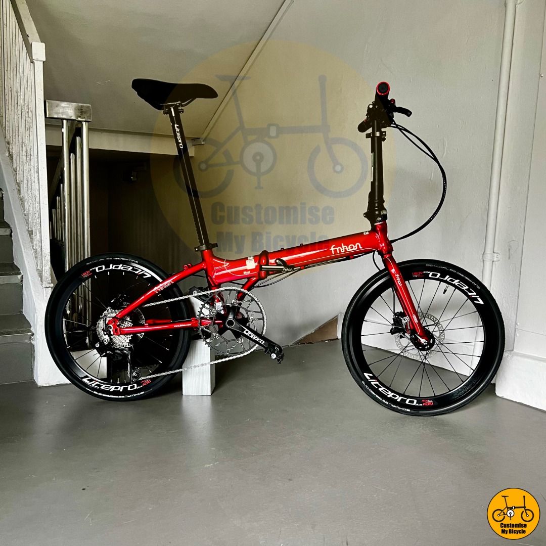 Red Series Fnhon Gust Monsoon Velocity Crius Master Blast Tornado Bifold Trifold Dahon Tern Folding Foldable Foldie Fold Bicycle Bike Customise My
