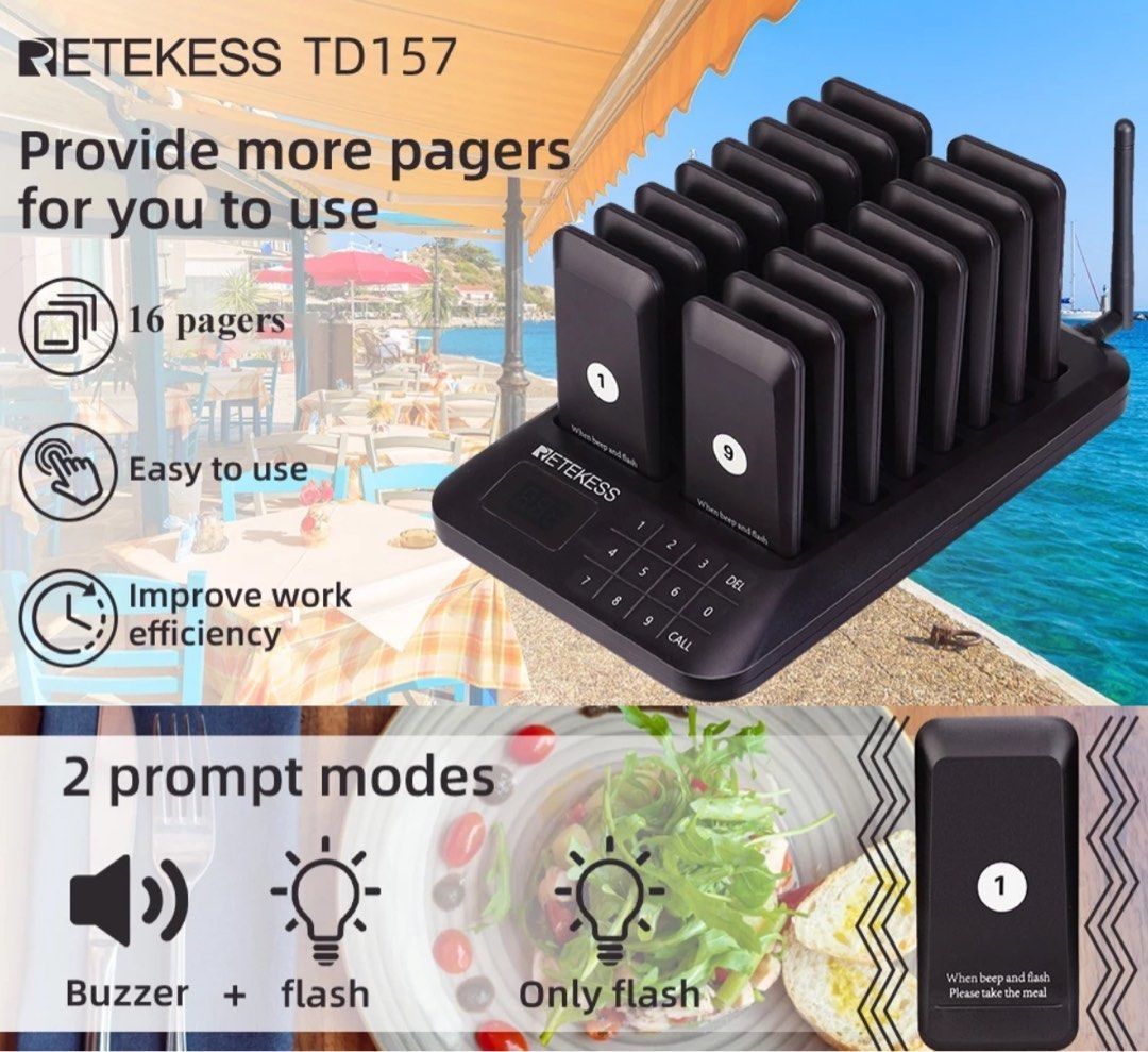 Retekess TD157 Pager System, 500M bezdrátový volací systém