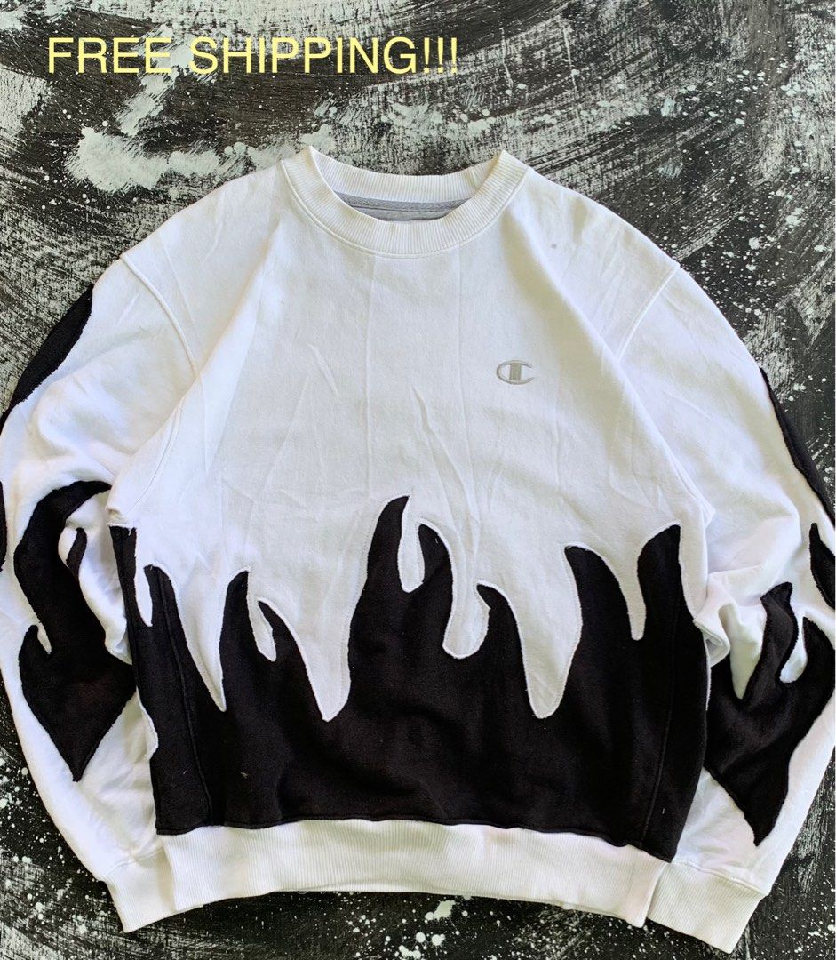 Champion flame crewneck discount