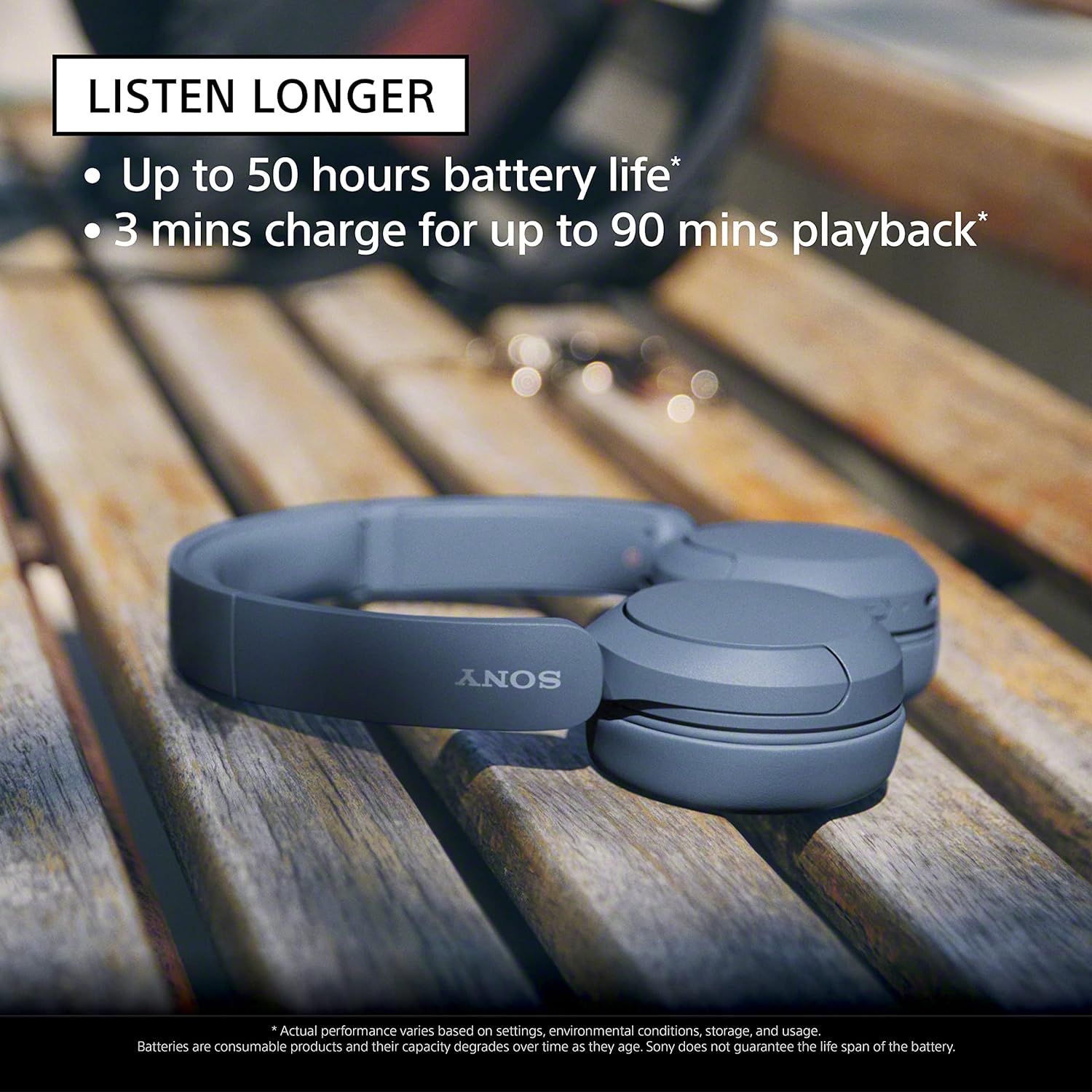 Sony WH-CH520 Wireless Headphones Bluetooth On-Ear Headset with ...