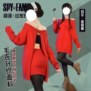 Spy x Family Yor Forger Red Dress Cosplay Set