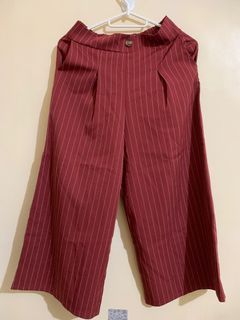 Striped Wideleg Trouser Casual Pants with Pockets (Women)