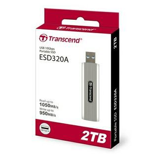 Transcend External SSD ESD320A 2TB-R1,050/W950 USB Type-A/USB 10Gbps - Soft Gray TS2TESD320A