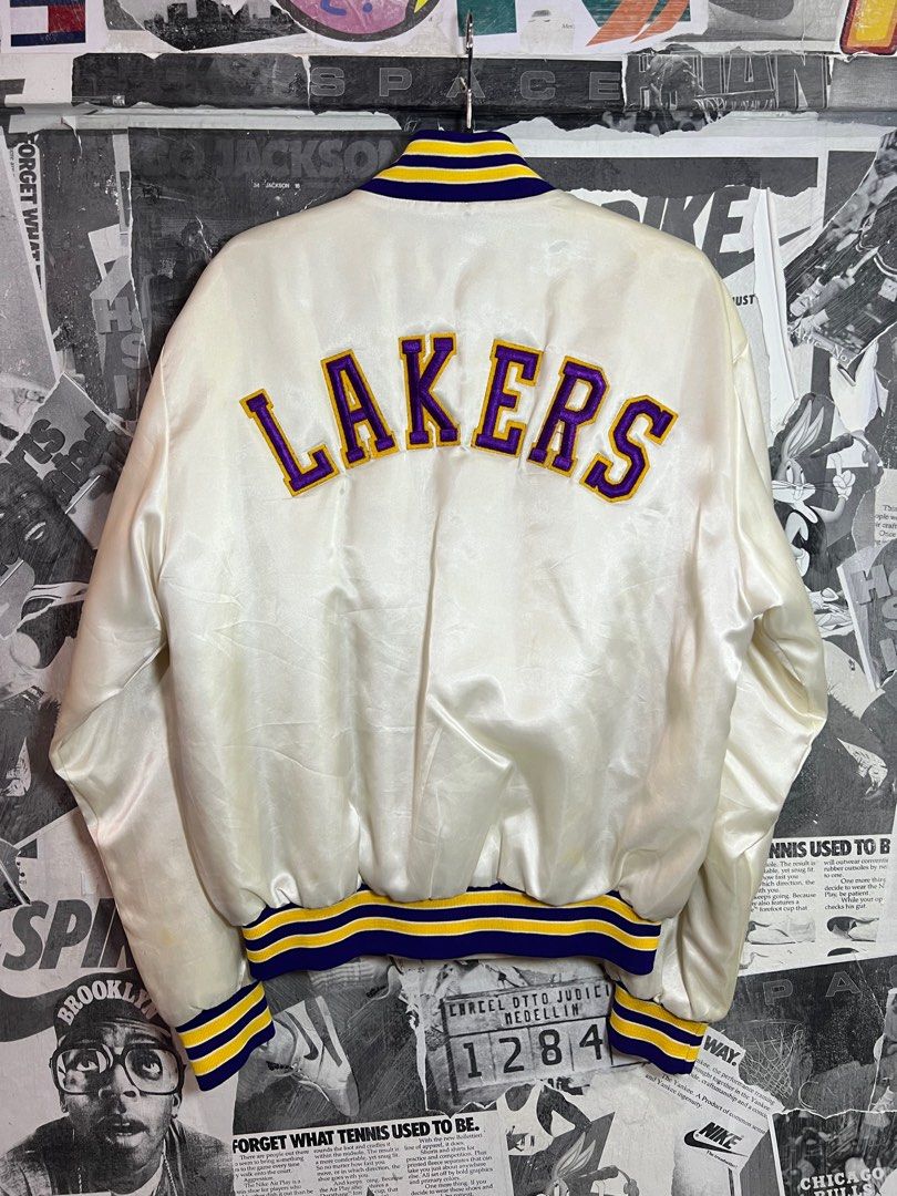 Vintage lakers bomber jacket discount