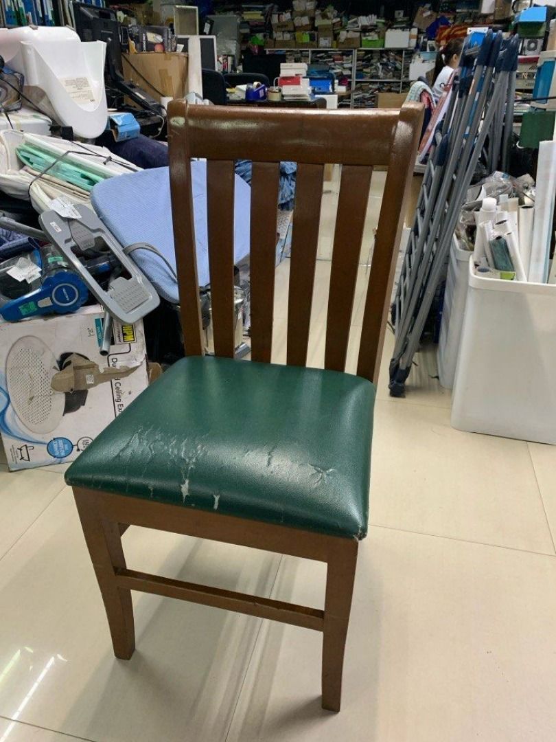 Vintage Classic Green Wood Chair, Furniture & Home Living, Furniture ...
