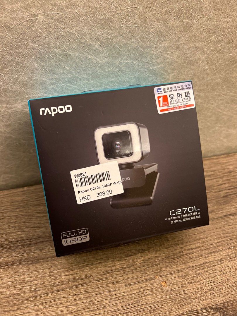 Web Camera （分類：網絡攝影機）位於 Hong Kong。 由 imykk 提交（商品編號 1294022460，圖片 1）。簡介： RAPOO 全新 高清 Full HD 1080p ，仲有保養大概半年，諗住買嚟Zoom，跟住冇需要。