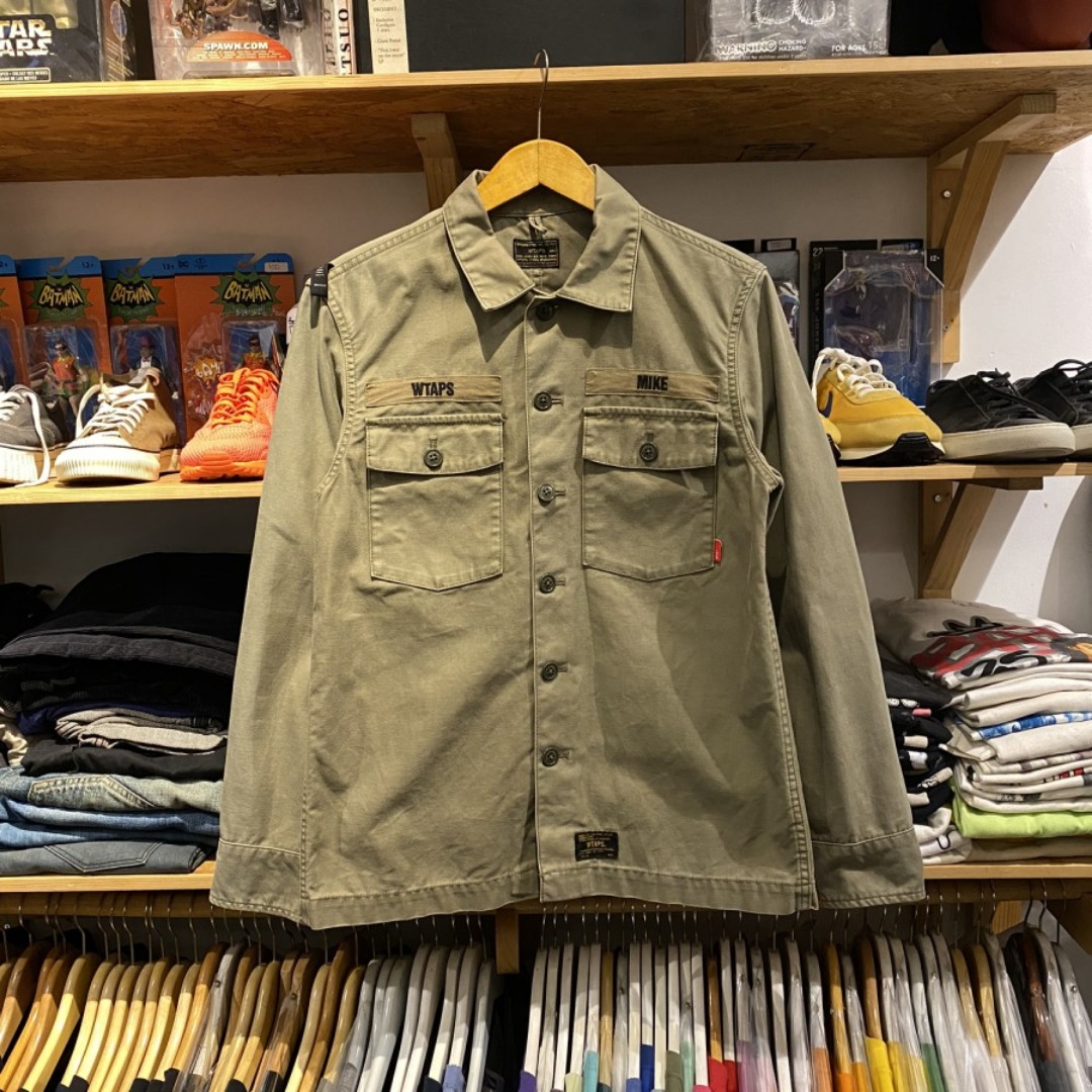 WTAPS - BUDS LS SHIRT '14 (OLIVE), Fesyen Pria, Pakaian