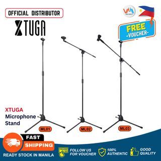 Xtuga ML01 ML02 ML03 Series Professional Recording Studio Floor Brackets Live Metal material Floor Microphone Stand Heavy Duty Mic Vertical Tripod Stand For Band Live Stage Performance Meeting Speech Concert Show Church - VMI Direct