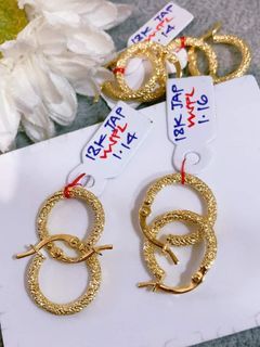 18K Japan Gold matte loop Earrings