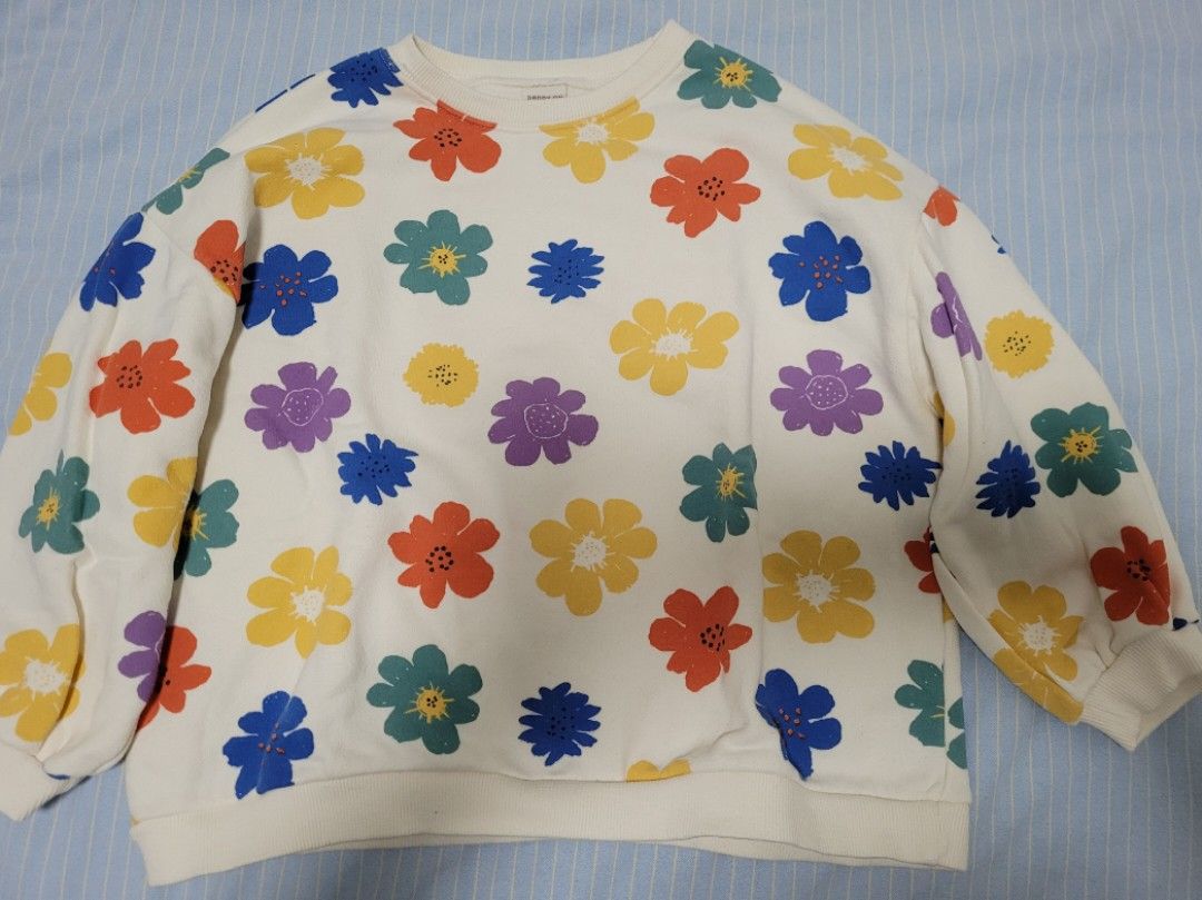韓國女童中童鬆身衛衣綿衛衣tee shirt 秋裝muji 悠閒服girl floral top