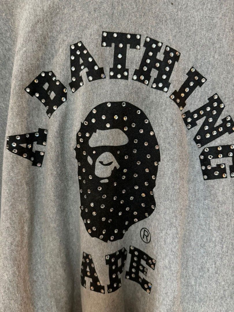 A Bathing Ape Bape Swarovski Crystal Hoodie Sweater L Carousell