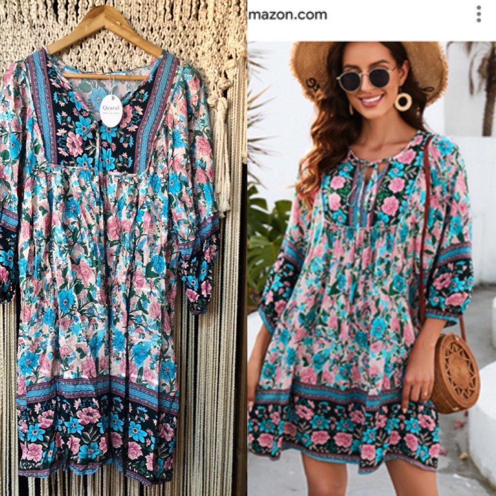 Amazon brand boho prints summer dress Women s Fashion Dresses Sets Dresses on Carousell
