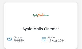 Ayala Malls 350php off cinema voucher