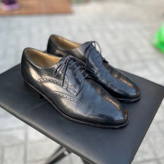Bally Wingtip Derby Black Leather Shoe