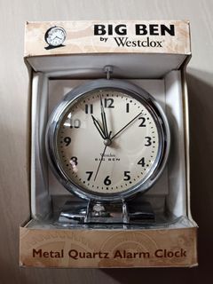 Big Ben westclox Classic 1920's Style Metal Alarm Clock w/ Glowing Hands For Parts Or Repair