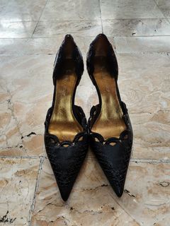 Black 1" kitten heels
