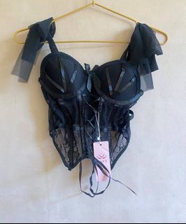 black corset lingerie xs to s