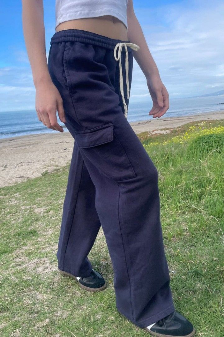 Brandy Melville John Galt navy blue Anastasia cargo sweatpants