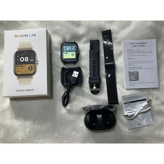 (BUNDLE SALE) Fitpro Smart Watch with Metal Strap and Silicone + TWS Wireless Headphone Earbuds