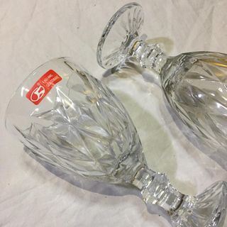Clear Diamond Cut Goblets