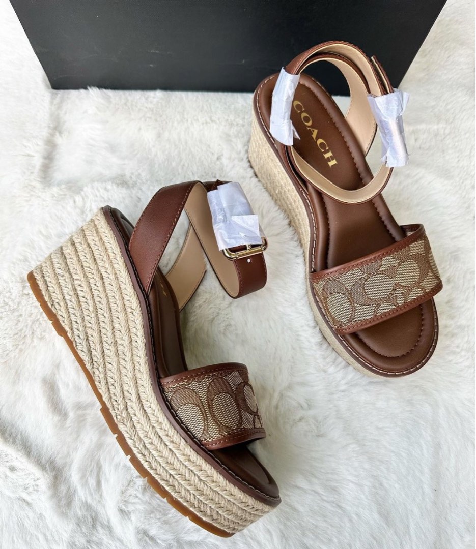 Coach Wedge Sandals Women s Fashion Footwear Heels on Carousell