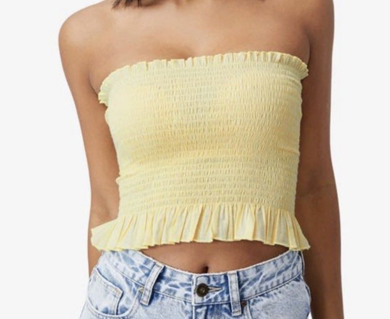 Pastel yellow tube top cheap