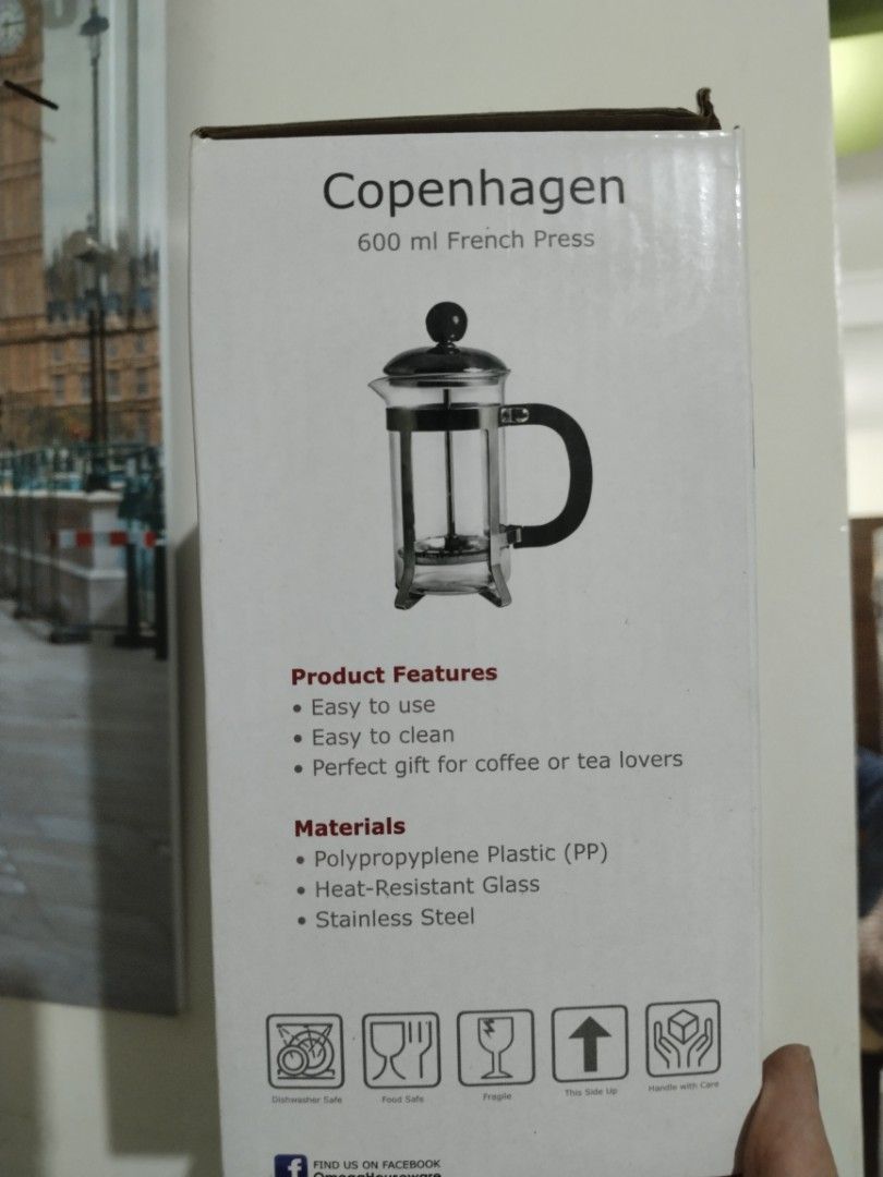 French Press 600ml (Category: Coffee Machines & Makers) located in Las Pinas. Submitted by mimislittlecloset (Listing ID 1294195960, Image 2). Description: Never used!! Brand new french press with instructions. I accidentally bought 2 so I am letting this one go. 🛒ITEM + SF/COD 💲GASH, BANK TRANSFER 💌CLICK “Chat” FOR MORE INFO #4 BUY3 get 1 free.