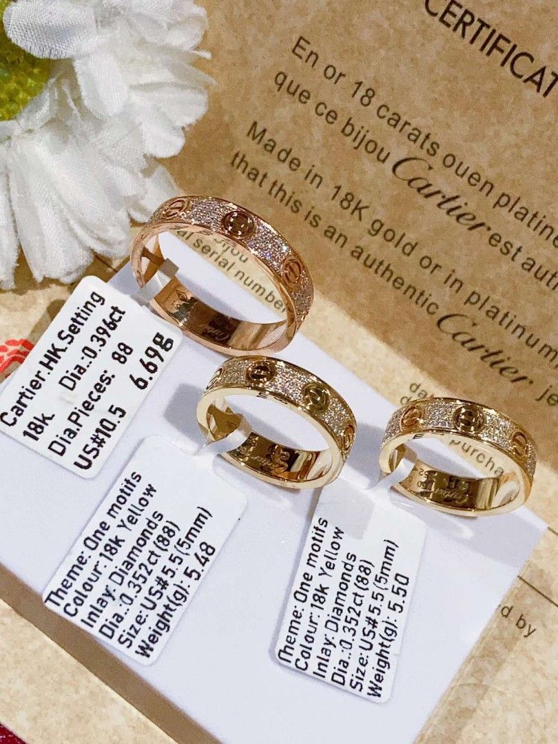 FULL DIAS LOVE RING 18K GOLD HK SETTING Women s Fashion Jewelry Organizers Rings on Carousell
