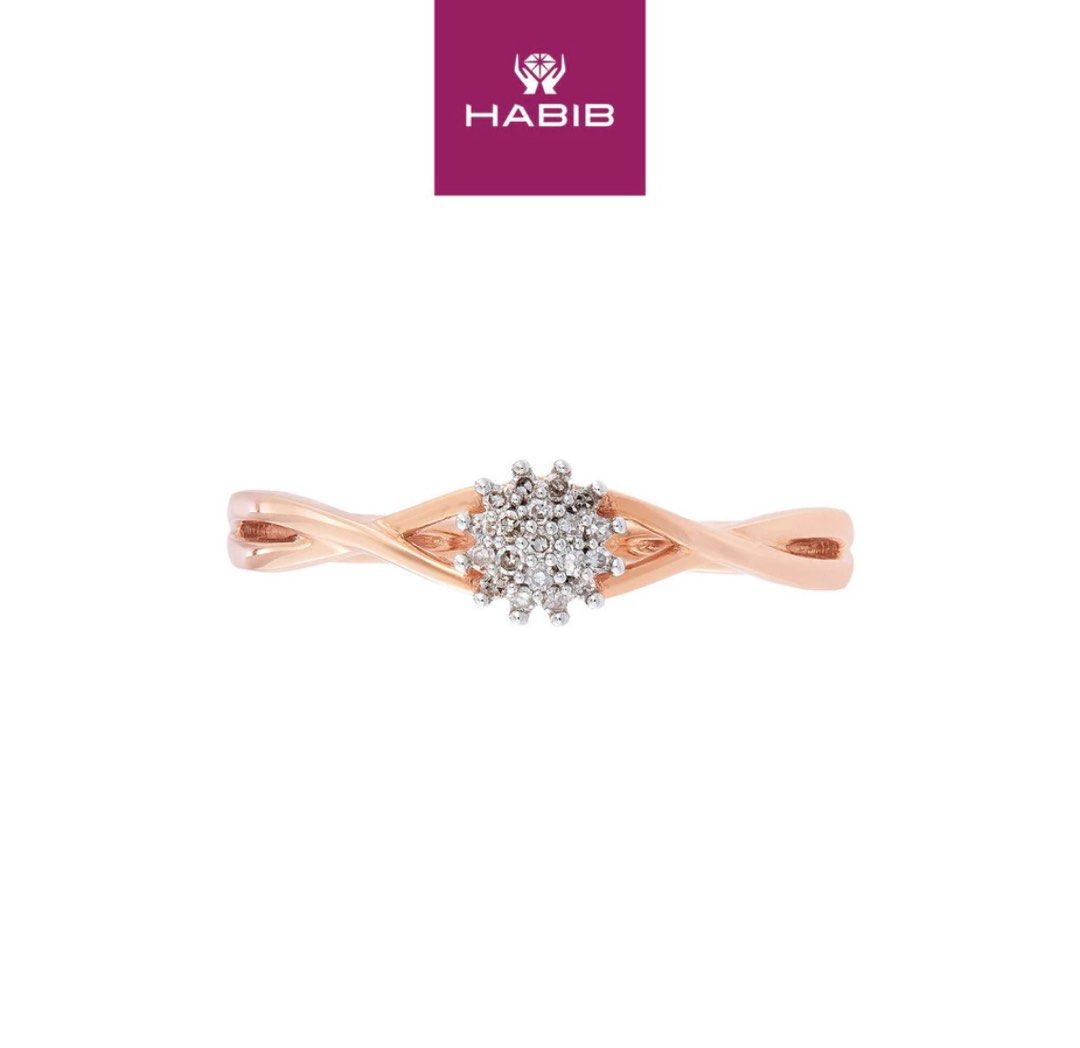 HABIB Round Diamond Ring in 375 9K Rose Gold 25679 RG Women s Fashion Jewelry Organisers Rings on Carousell